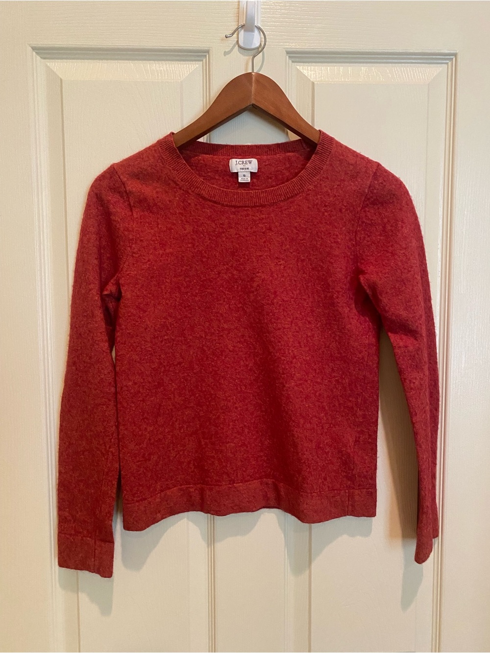 J. Crew Teddie Heathered Red Crewneck Sweater